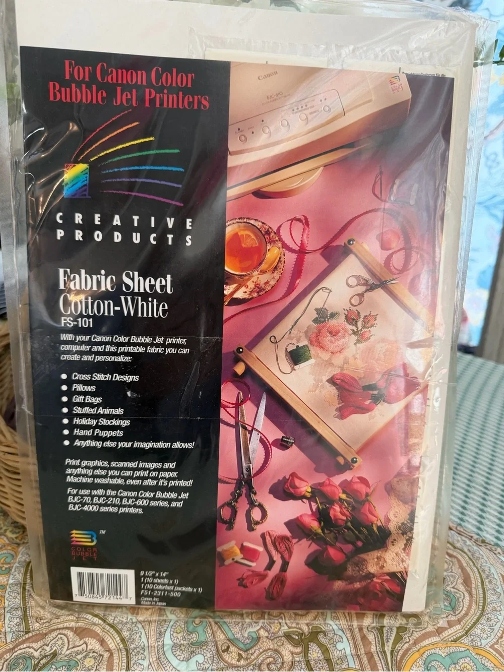 2 Packs Fabric Sheet FS-101 For Canon Color Bubble Jet Printers-9 1/2